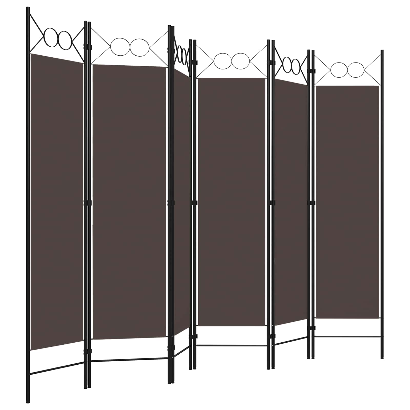 6-tlg. Raumteiler Braun 240 x 180 cm