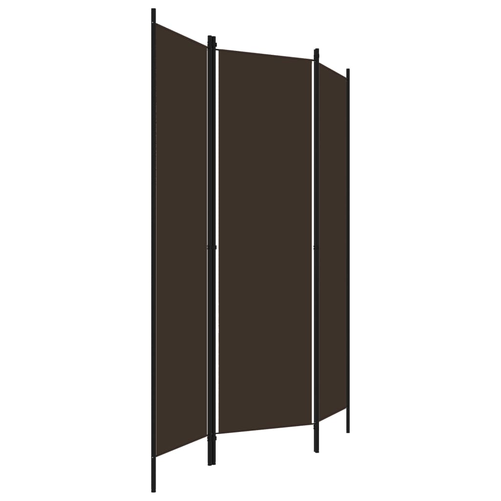 3-tlg. Raumteiler Braun 150x180 cm