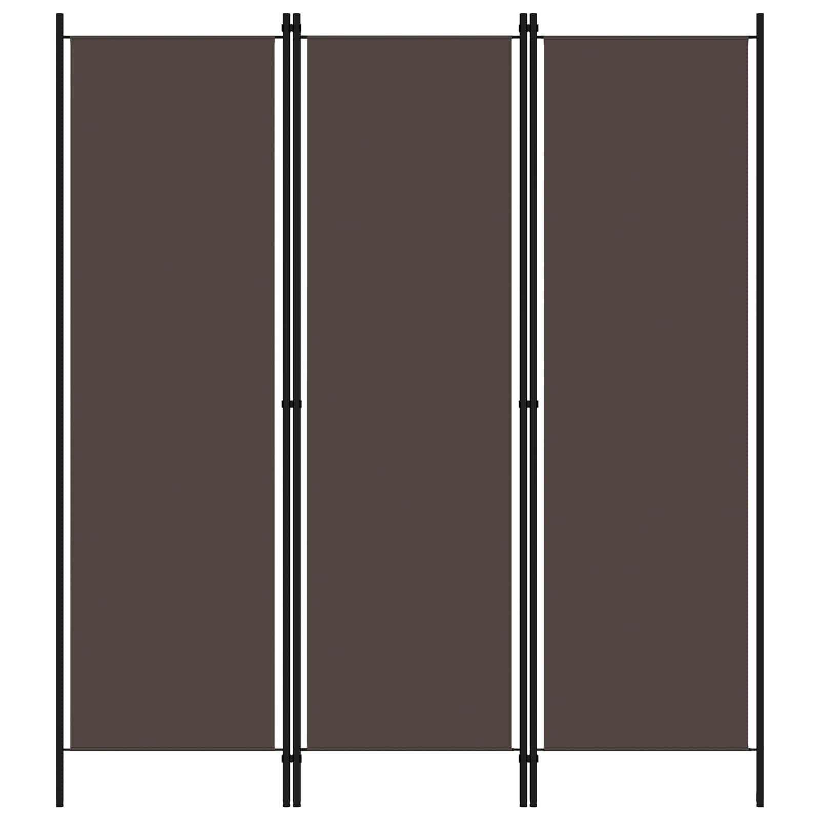 3-tlg. Raumteiler Braun 150x180 cm