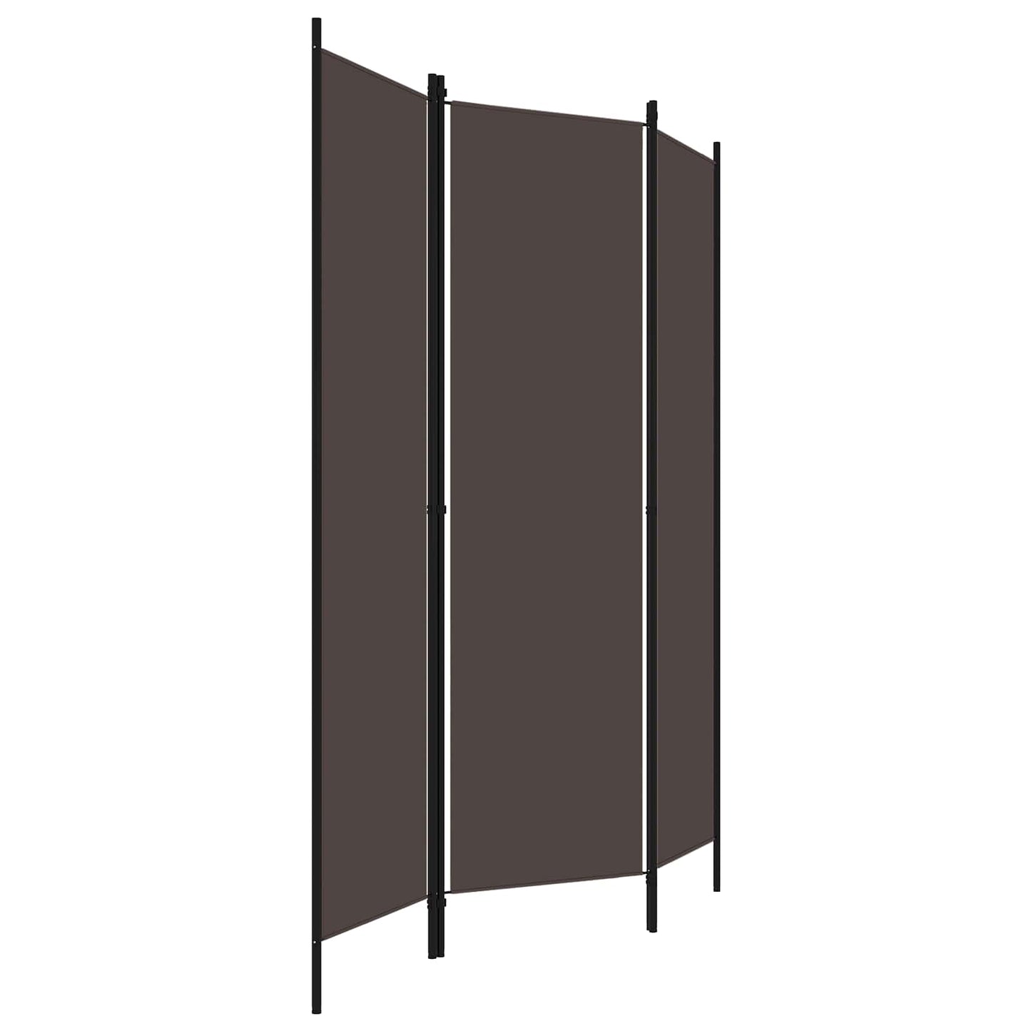 3-tlg. Raumteiler Braun 150x180 cm
