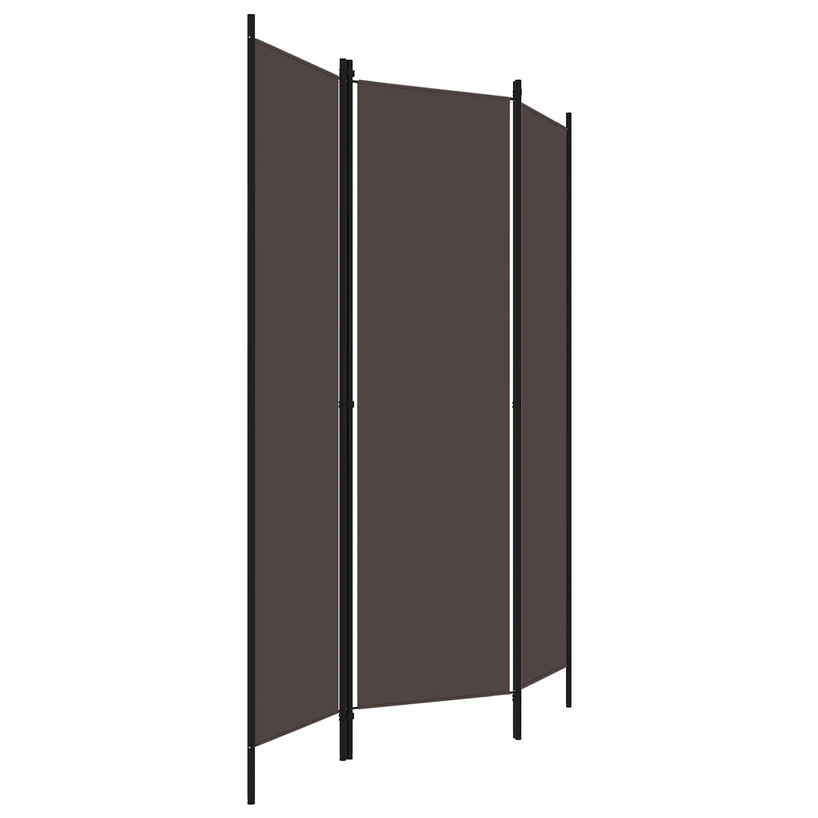 3-tlg. Raumteiler Braun 150x180 cm