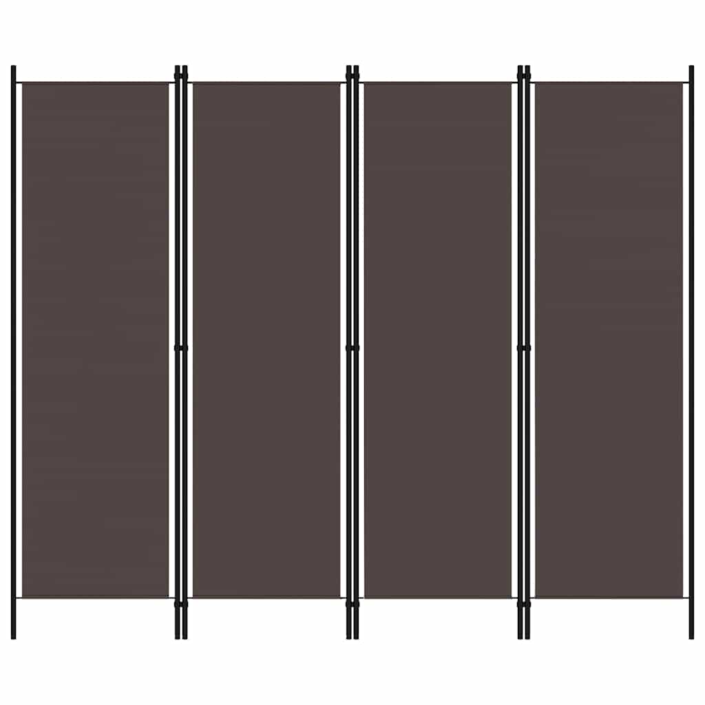 4-tlg. Raumteiler Braun 200x180 cm