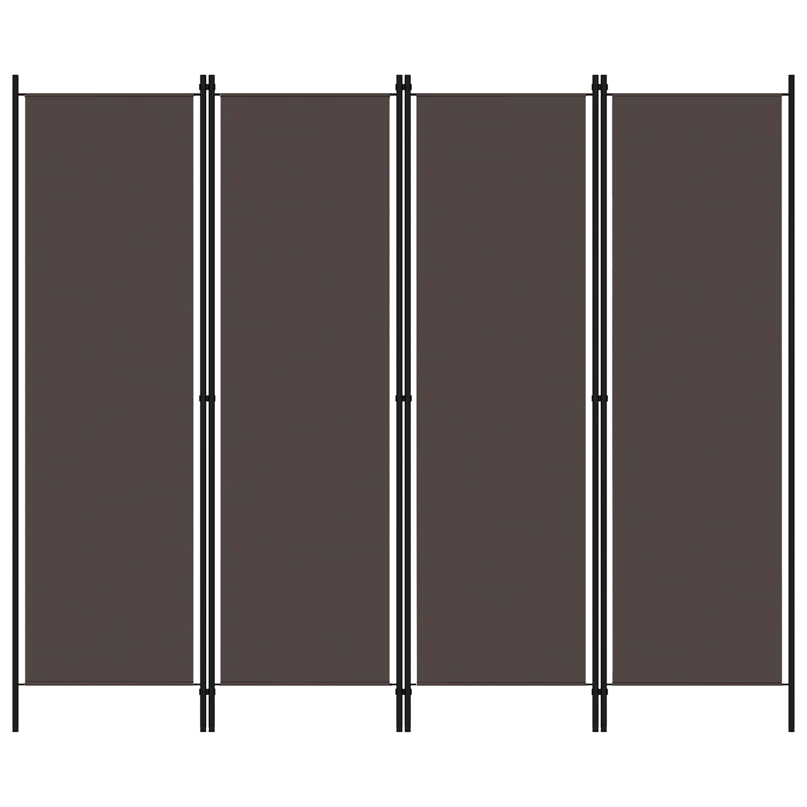 4-tlg. Raumteiler Braun 200x180 cm