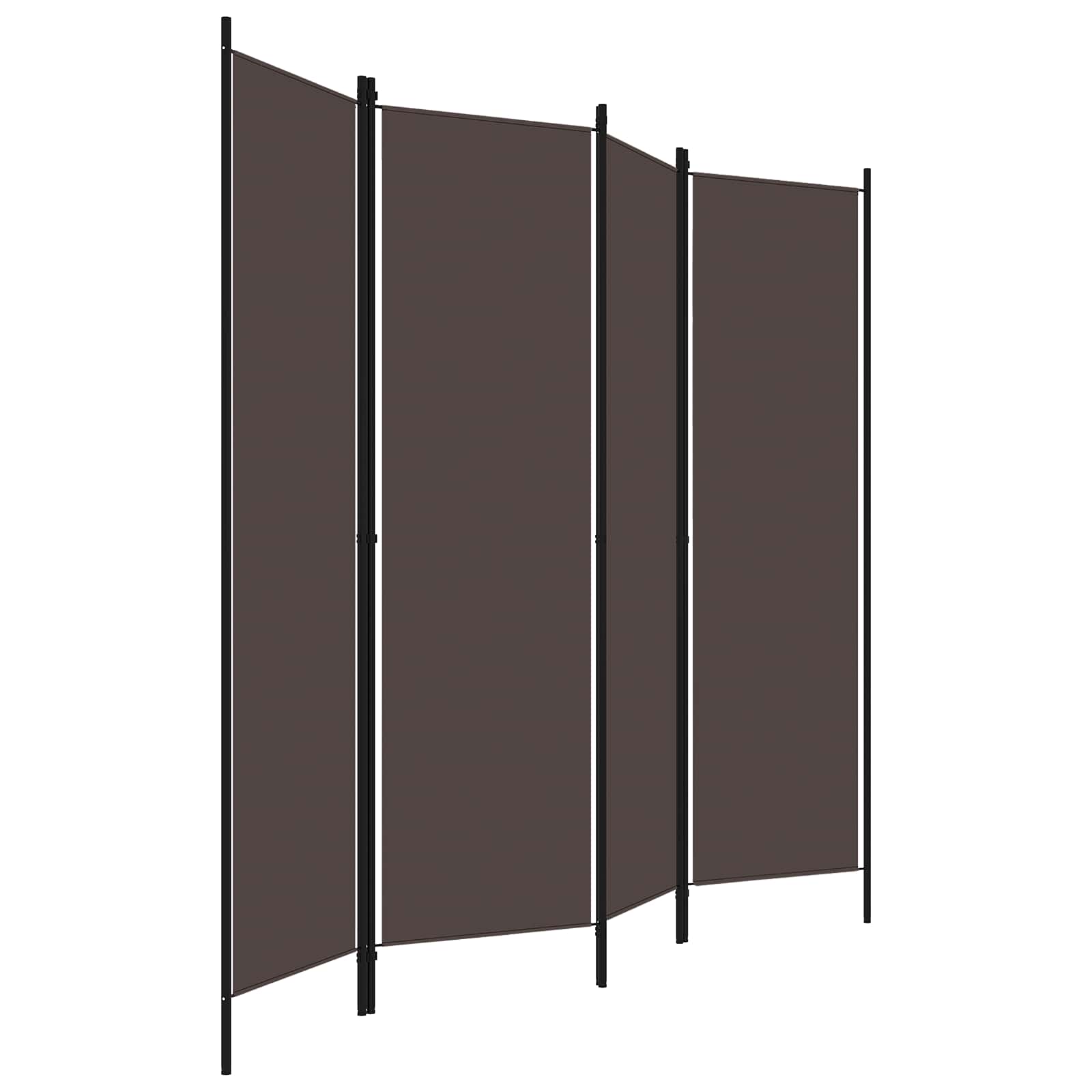 4-tlg. Raumteiler Braun 200x180 cm