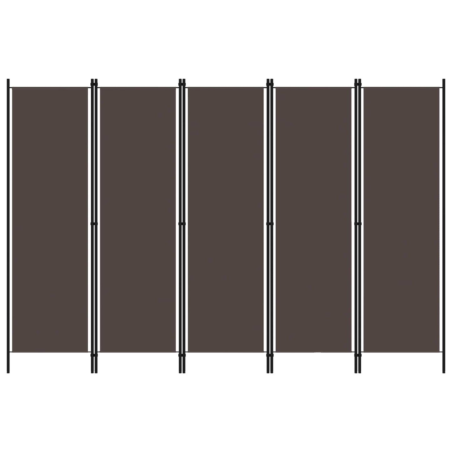 5-tlg. Raumteiler Braun 250x180 cm
