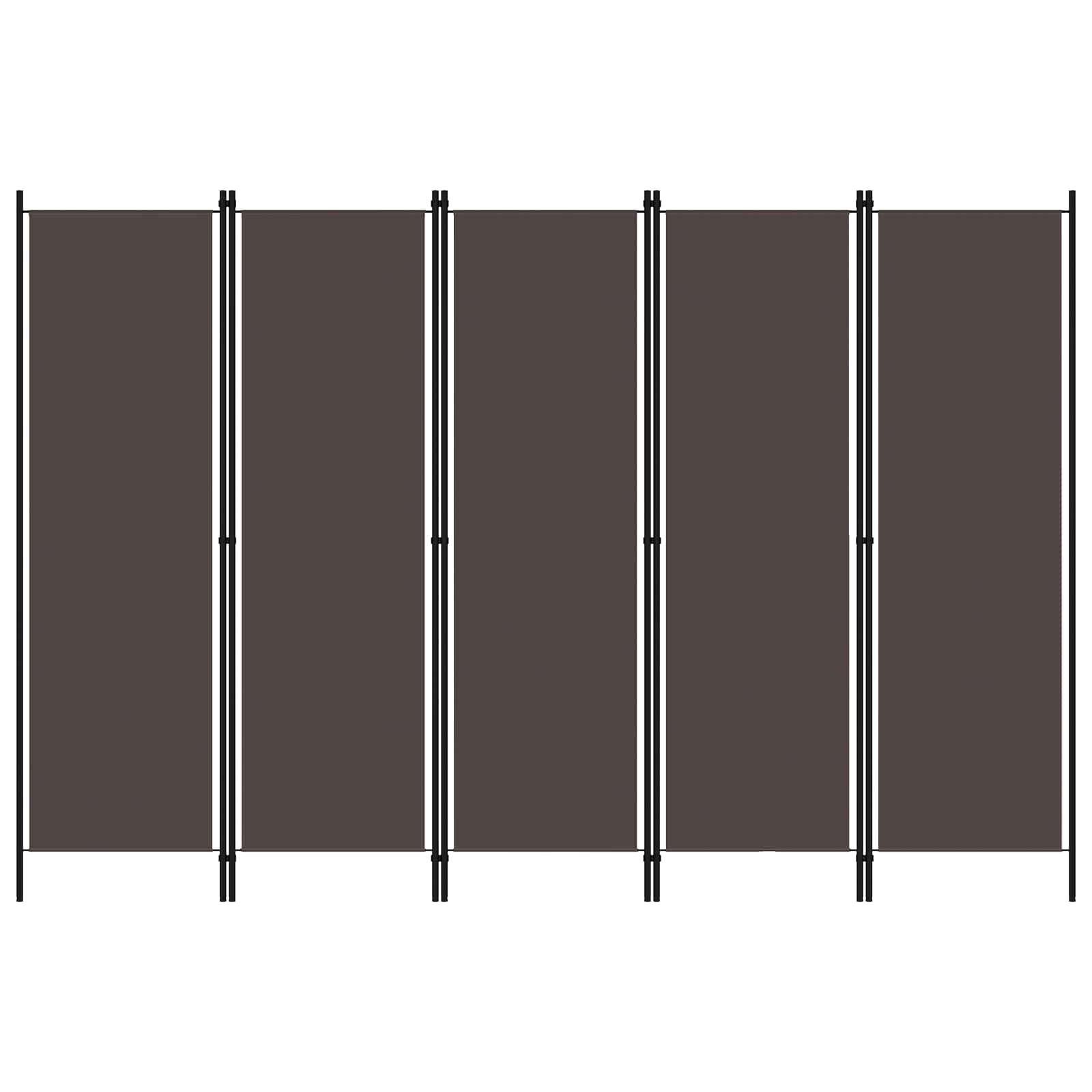 5-tlg. Raumteiler Braun 250x180 cm