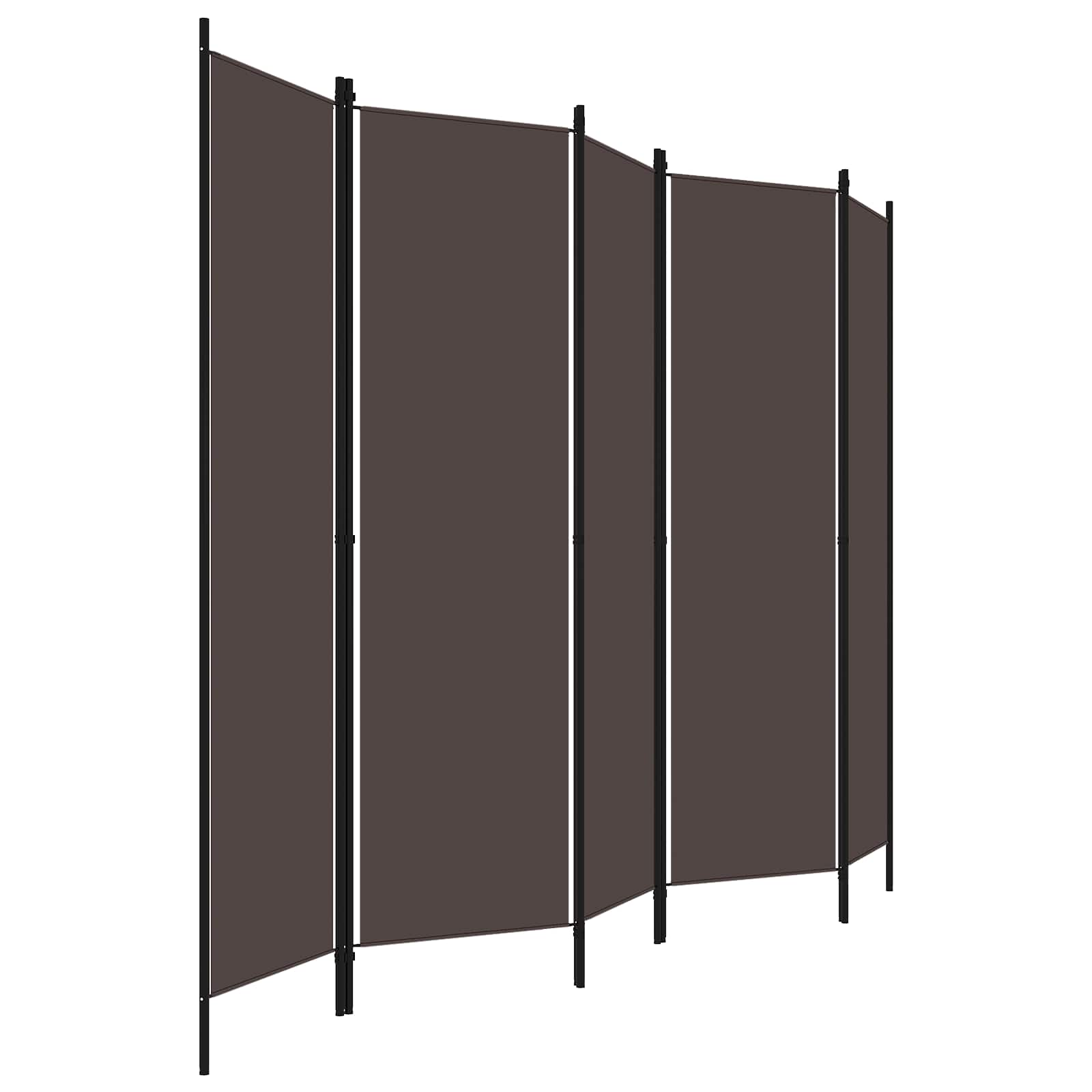 5-tlg. Raumteiler Braun 250x180 cm