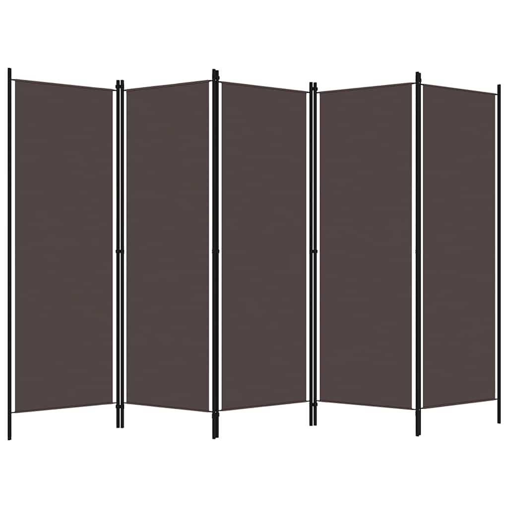 6-tlg. Raumteiler Braun 300x180 cm