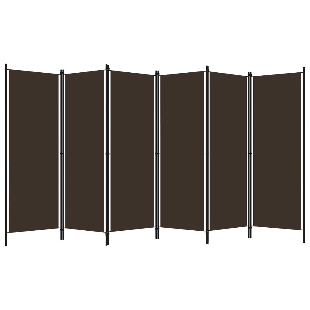6-tlg. Raumteiler Braun 300x180 cm