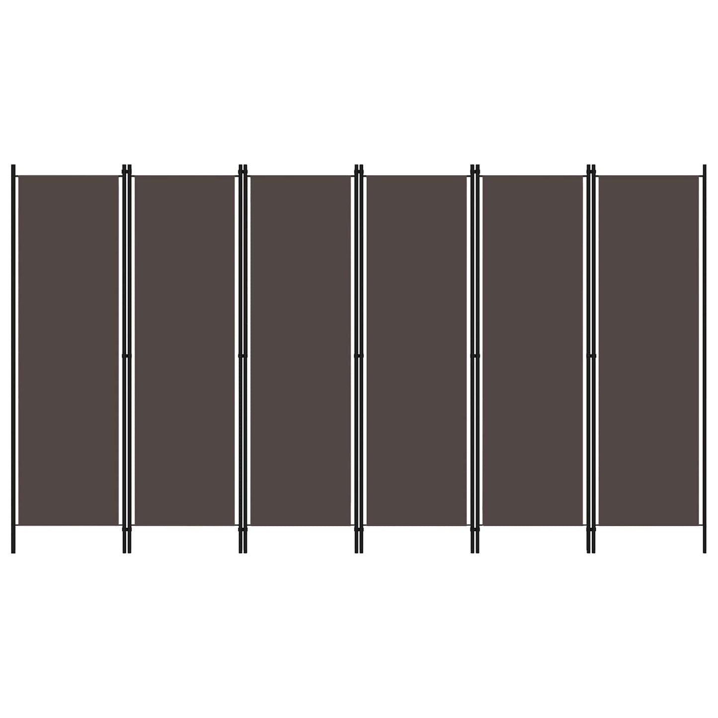 6-tlg. Raumteiler Braun 300x180 cm