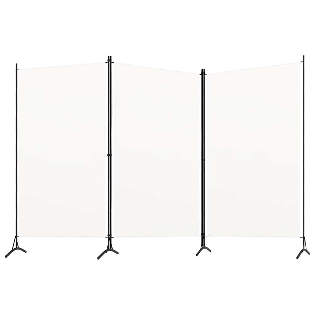 3-tlg. Raumteiler Weiß 260x180 cm Stoff