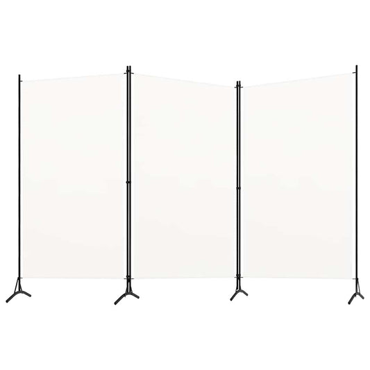 3-tlg. Raumteiler Weiß 260x180 cm Stoff