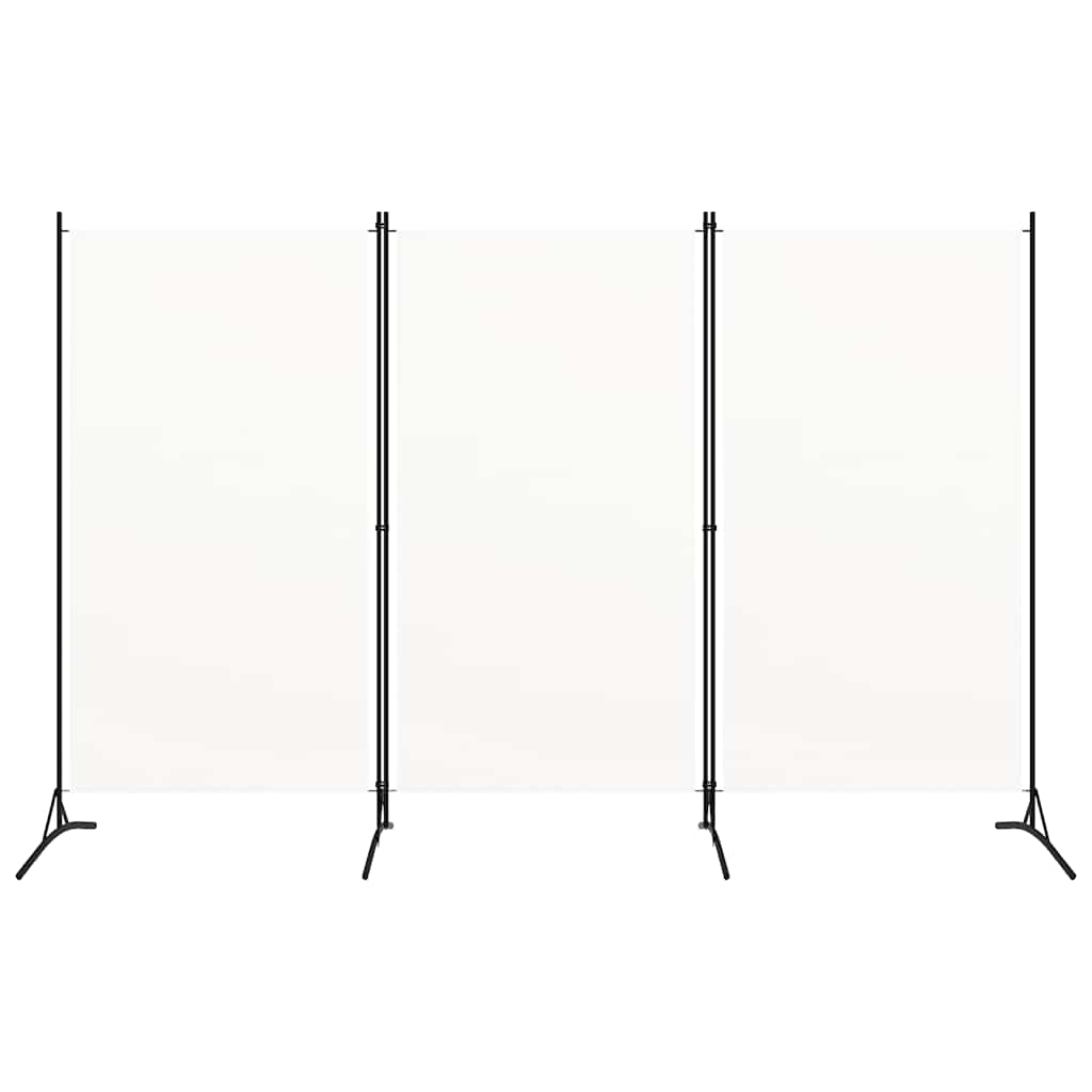 3-tlg. Raumteiler Weiß 260x180 cm Stoff