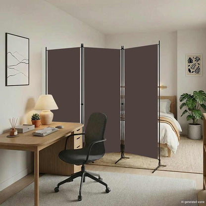 3-tlg. Raumteiler Braun 260x180 cm