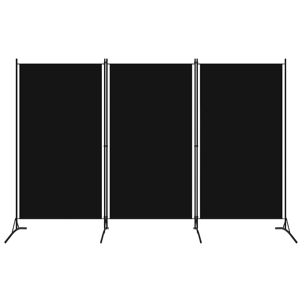 3-tlg. Raumteiler Schwarz 260x180 cm