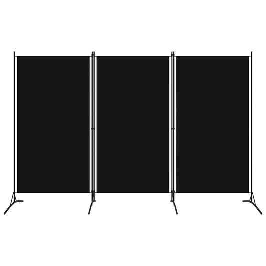 3-tlg. Raumteiler Schwarz 260x180 cm