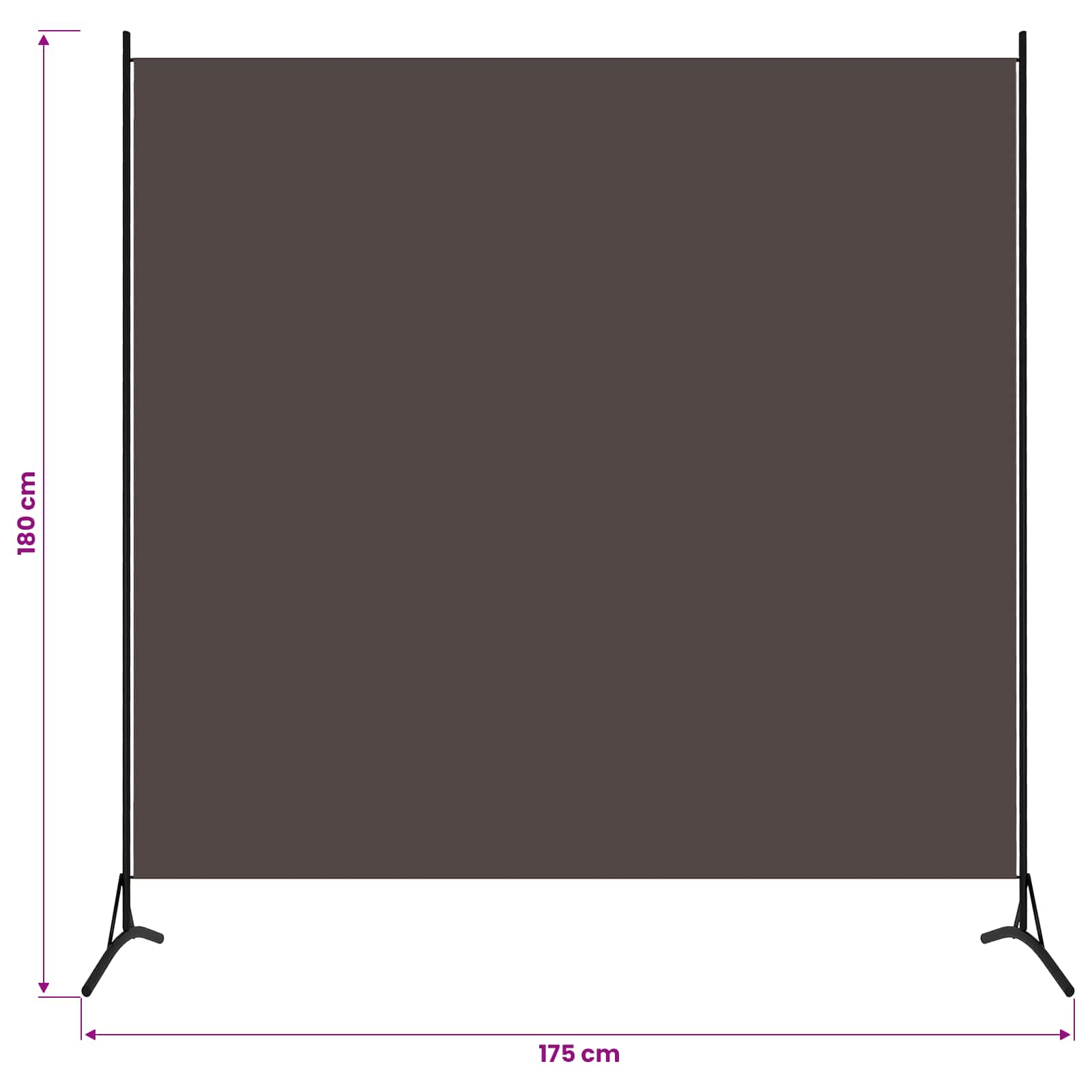 Paravent Braun 175x180 cm Stoff