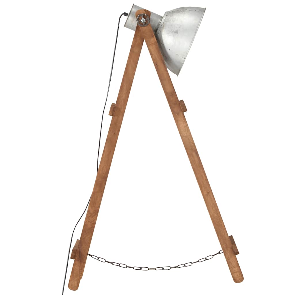 Stehlampe Silbern E27 Mango Massivholz