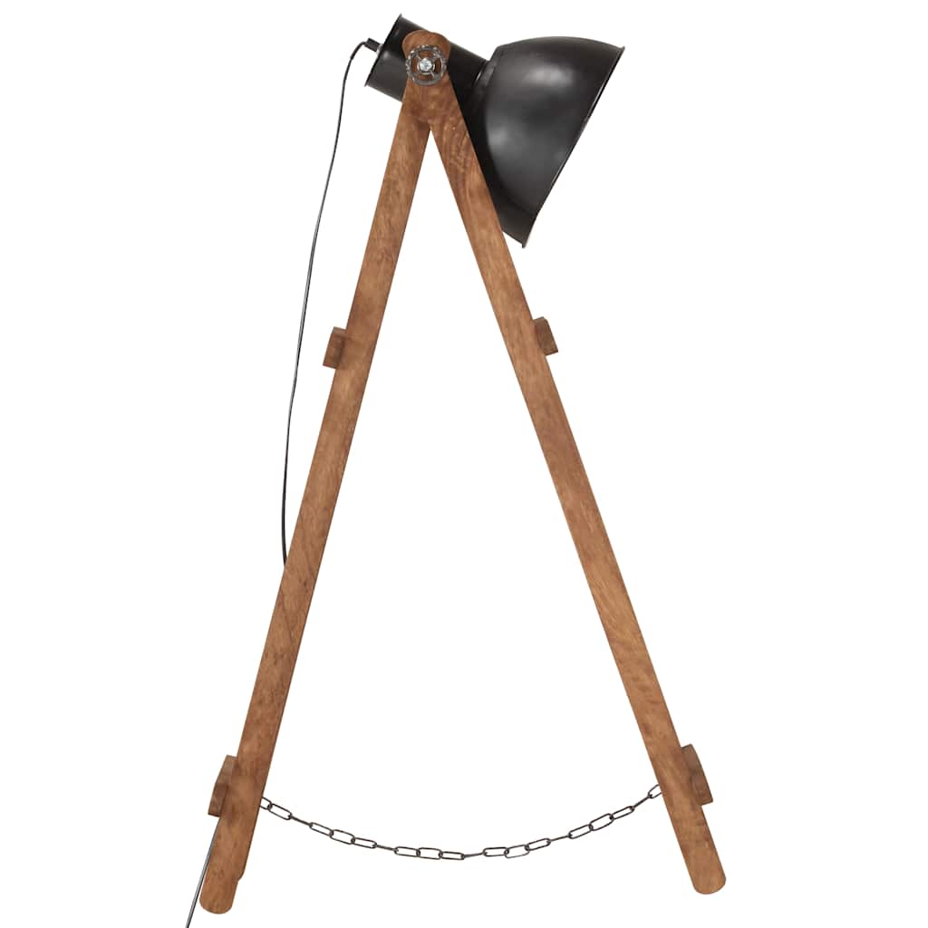 Stehlampe Schwarz Mango Massivholz E27