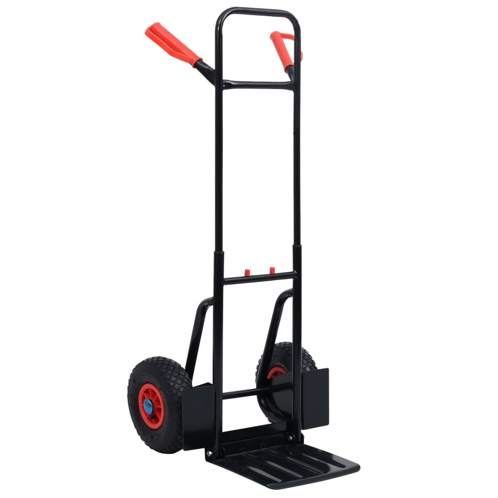 Teleskop-Sackkarre 200 kg Schwarz und Rot