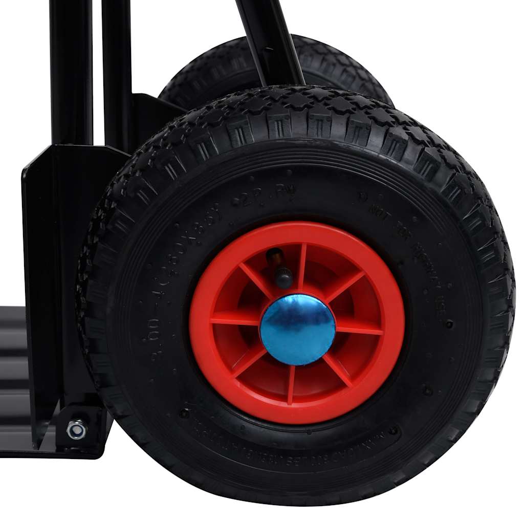 Teleskop-Sackkarre 200 kg Schwarz und Rot
