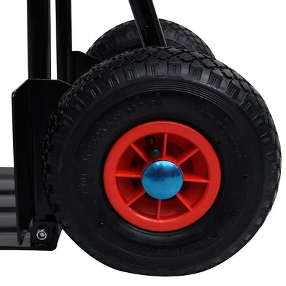 Teleskop-Sackkarre 200 kg Schwarz und Rot