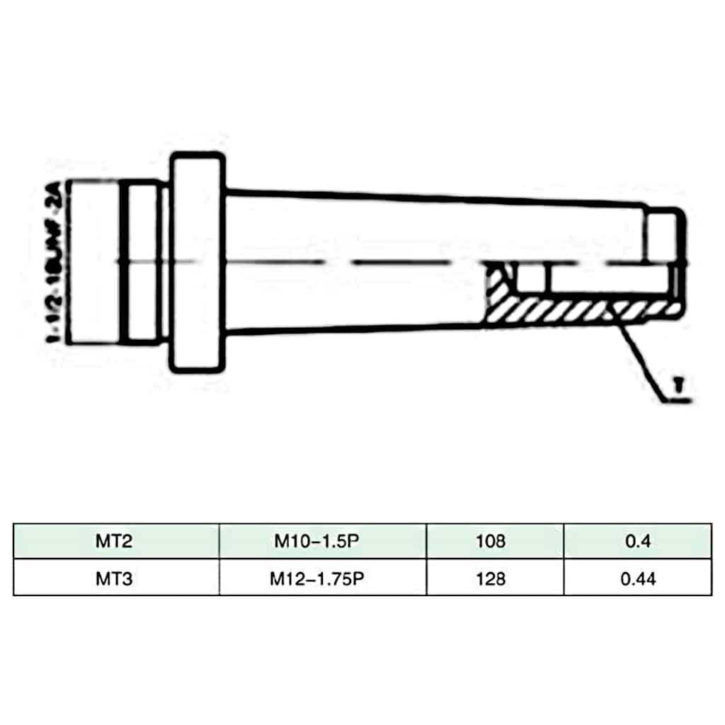 15-tlg. Bohrwerkzeug-Set 50 mm Bohrkopf F1-12 MT3-M12