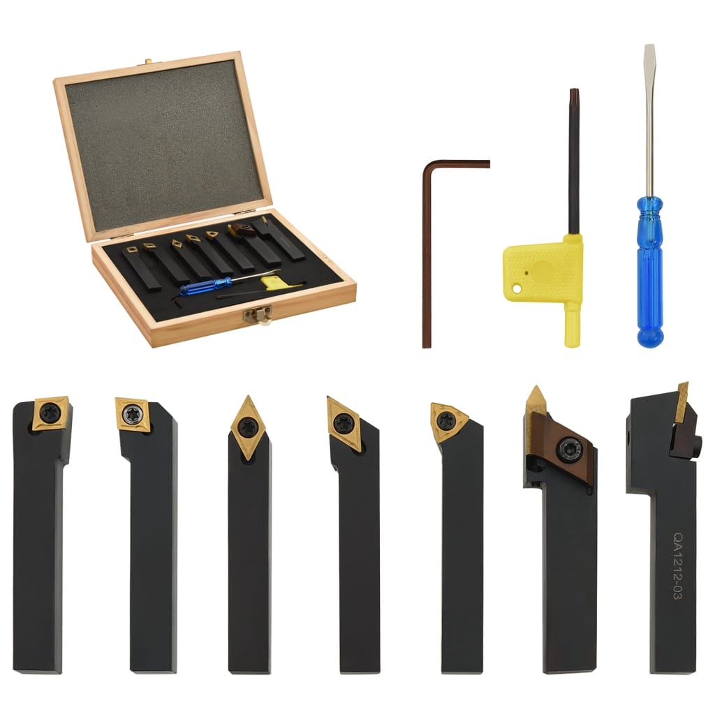 12-tlg. Drehmeißel-Set mit Wendeplatten 12x12 mm 80 mm