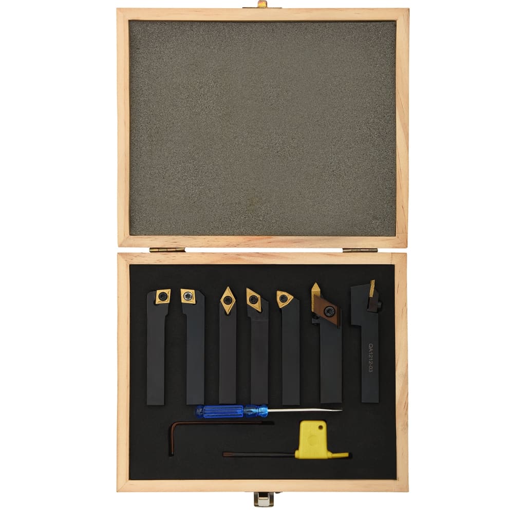 12-tlg. Drehmeißel-Set mit Wendeplatten 12x12 mm 80 mm
