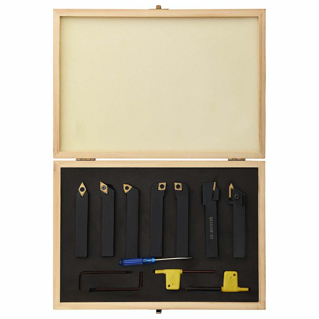 12-tlg. Drehmeißel-Set mit Wendeplatten 16x16 mm 100 mm