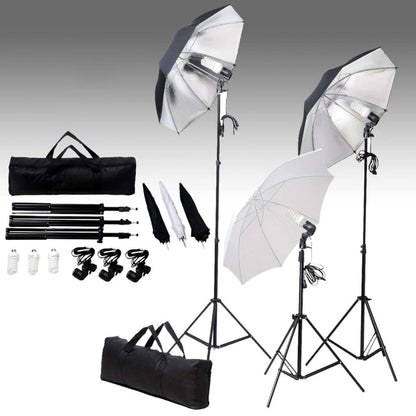 Fotostudio-Set mit Lampen-Set und Hintergrund