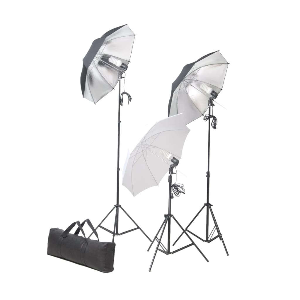 Fotostudio-Set mit Lampen-Set und Hintergrund