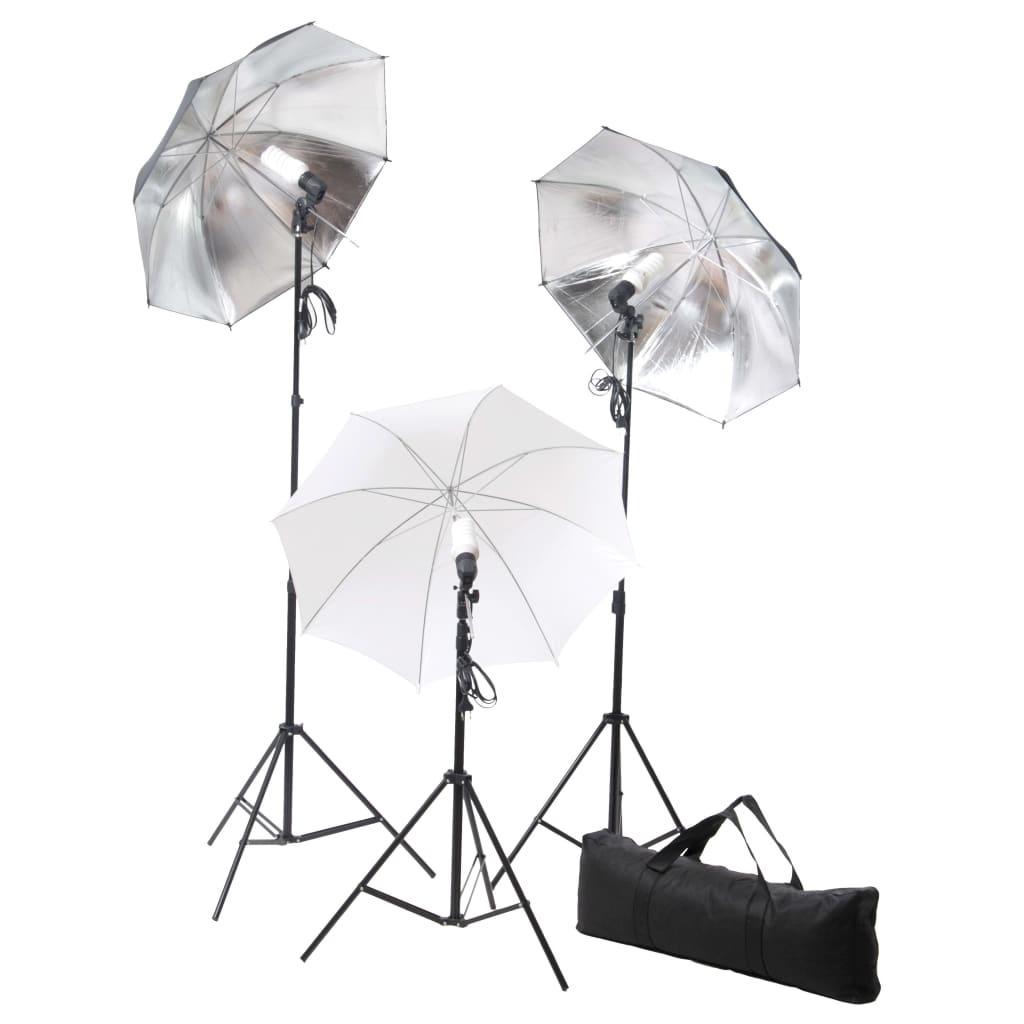 Fotostudio-Set mit Lampen-Set und Hintergrund