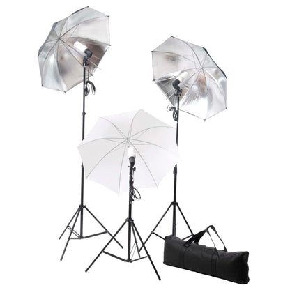 Fotostudio-Set mit Lampen-Set und Hintergrund