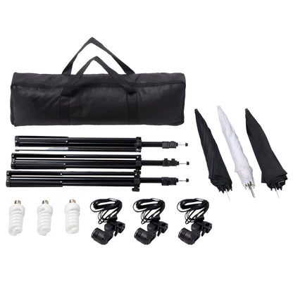 Fotostudio-Set mit Lampen-Set und Hintergrund