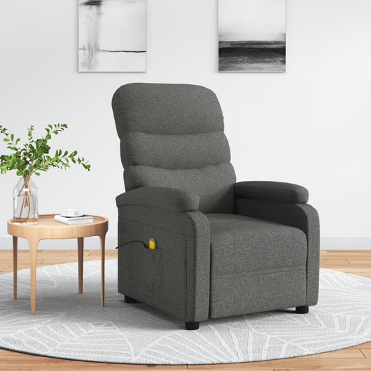 Fauteuil de massage tissu gris foncé
