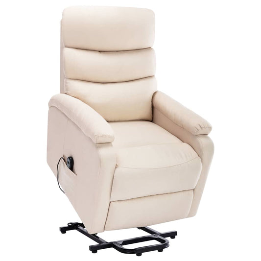 Massagesessel mit Aufstehhilfe Creme Stoff