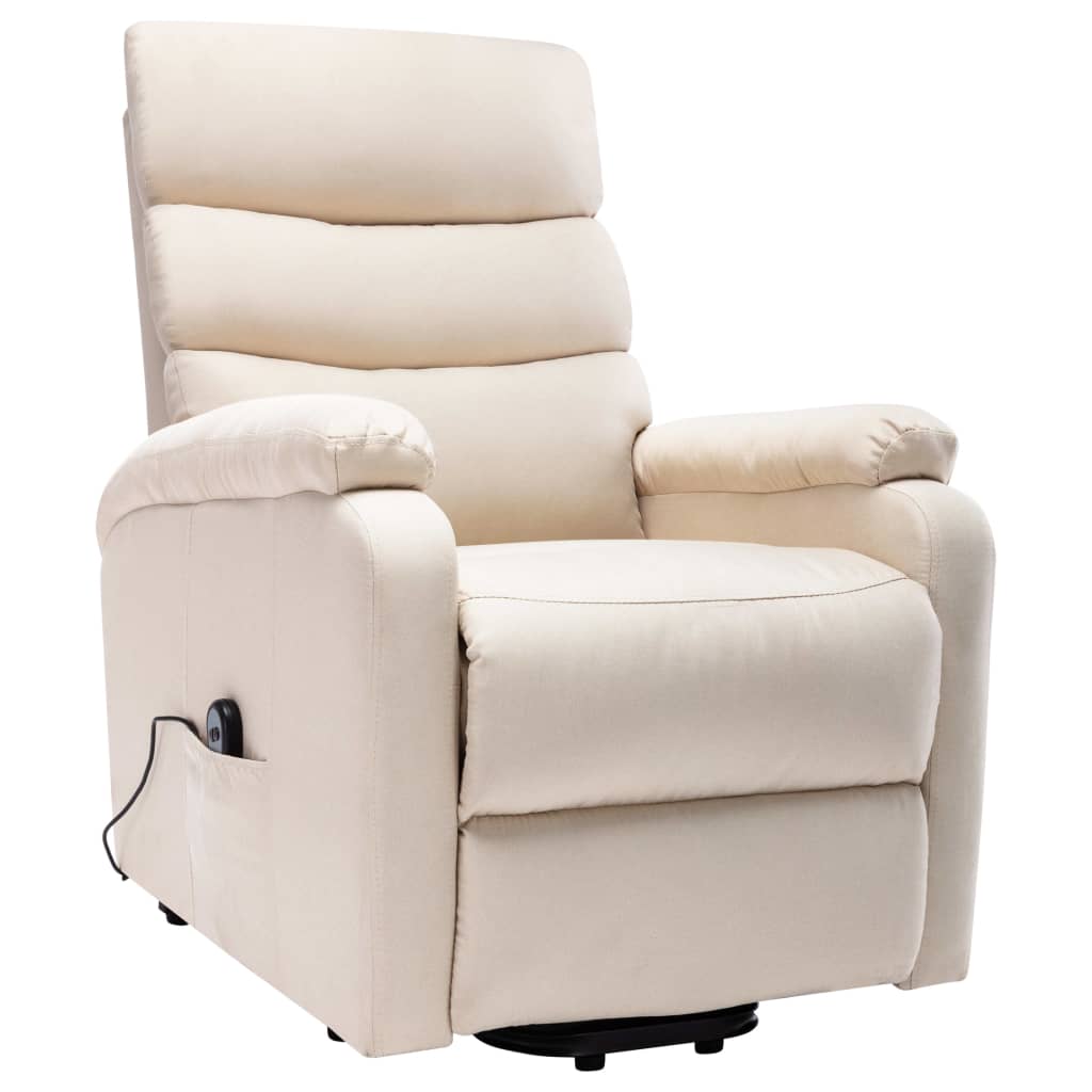 Massagesessel mit Aufstehhilfe Creme Stoff