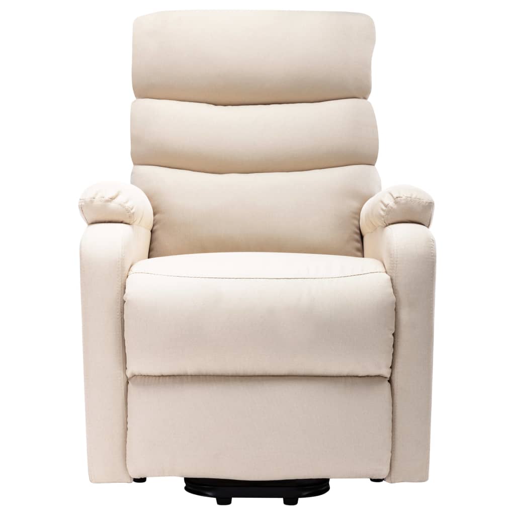 Massagesessel mit Aufstehhilfe Creme Stoff