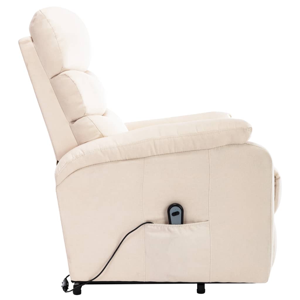 Massagesessel mit Aufstehhilfe Creme Stoff