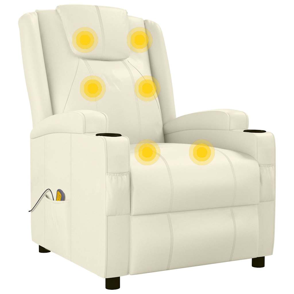 Massagesessel Cremeweiß Kunstleder