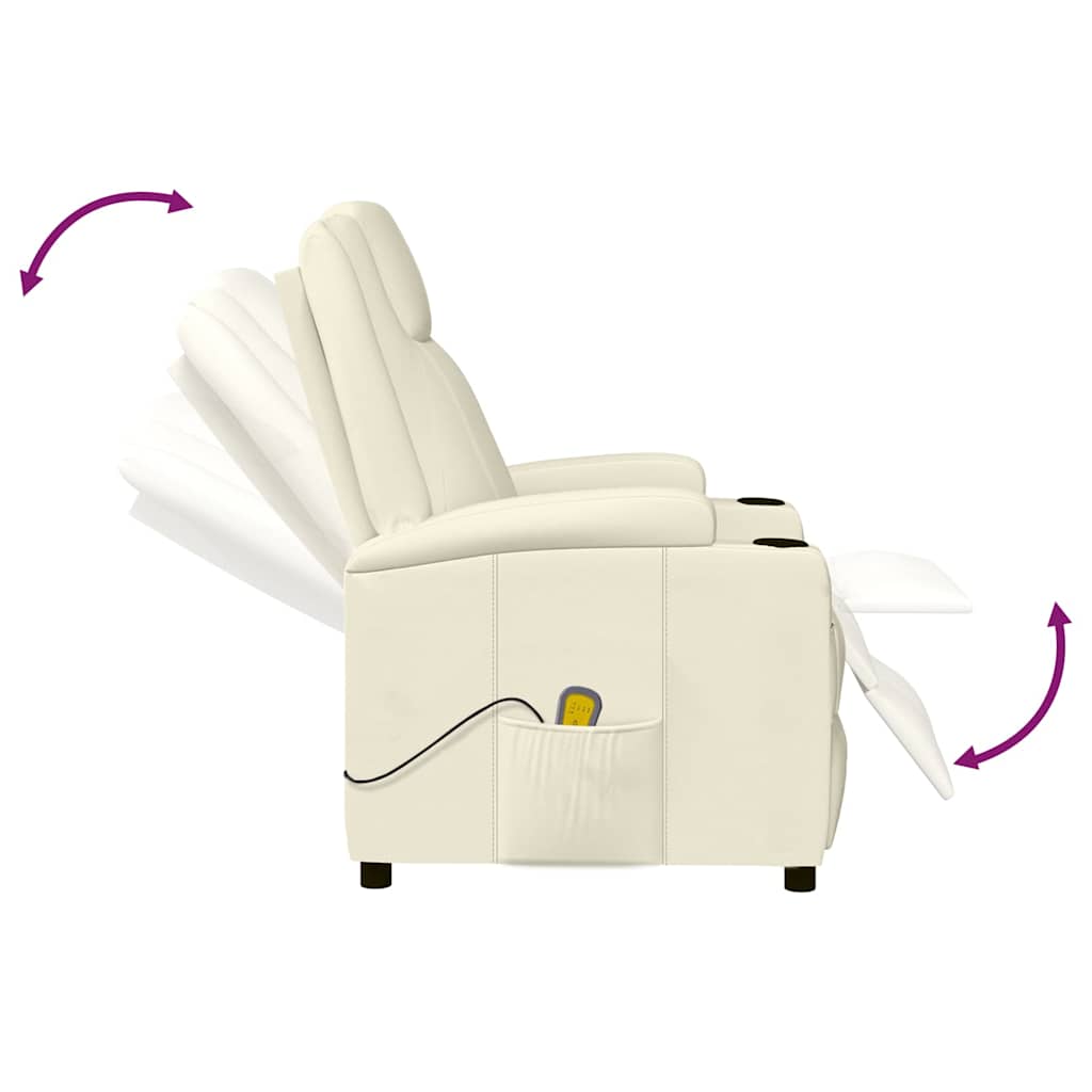 Massagesessel Cremeweiß Kunstleder