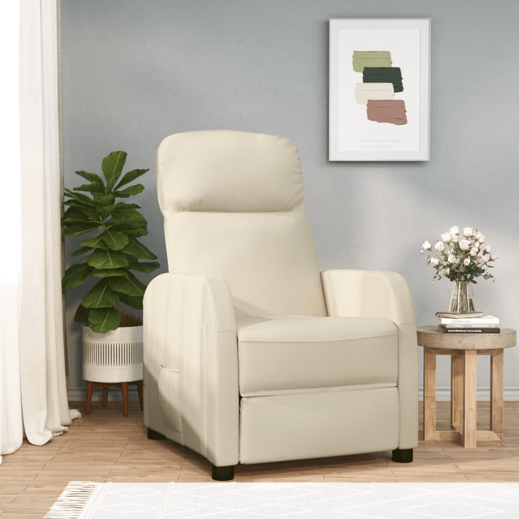 Relaxsessel Cremeweiß Kunstleder