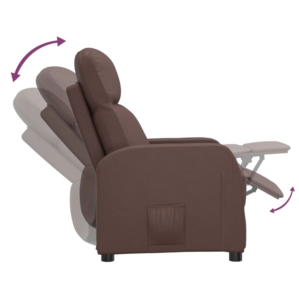 Relaxsessel Braun Kunstleder