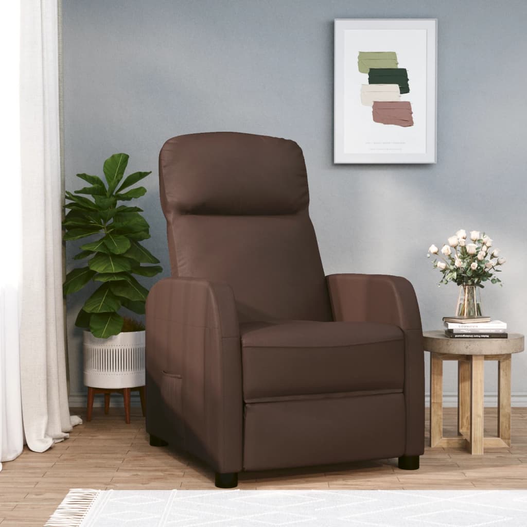 Relaxsessel Braun Kunstleder