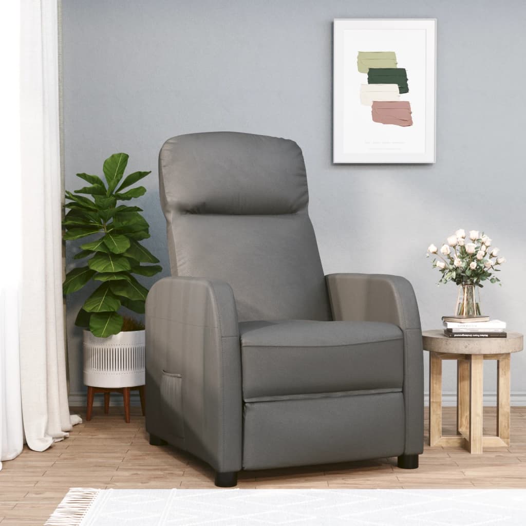 Relaxsessel Anthrazitgrau Kunstleder