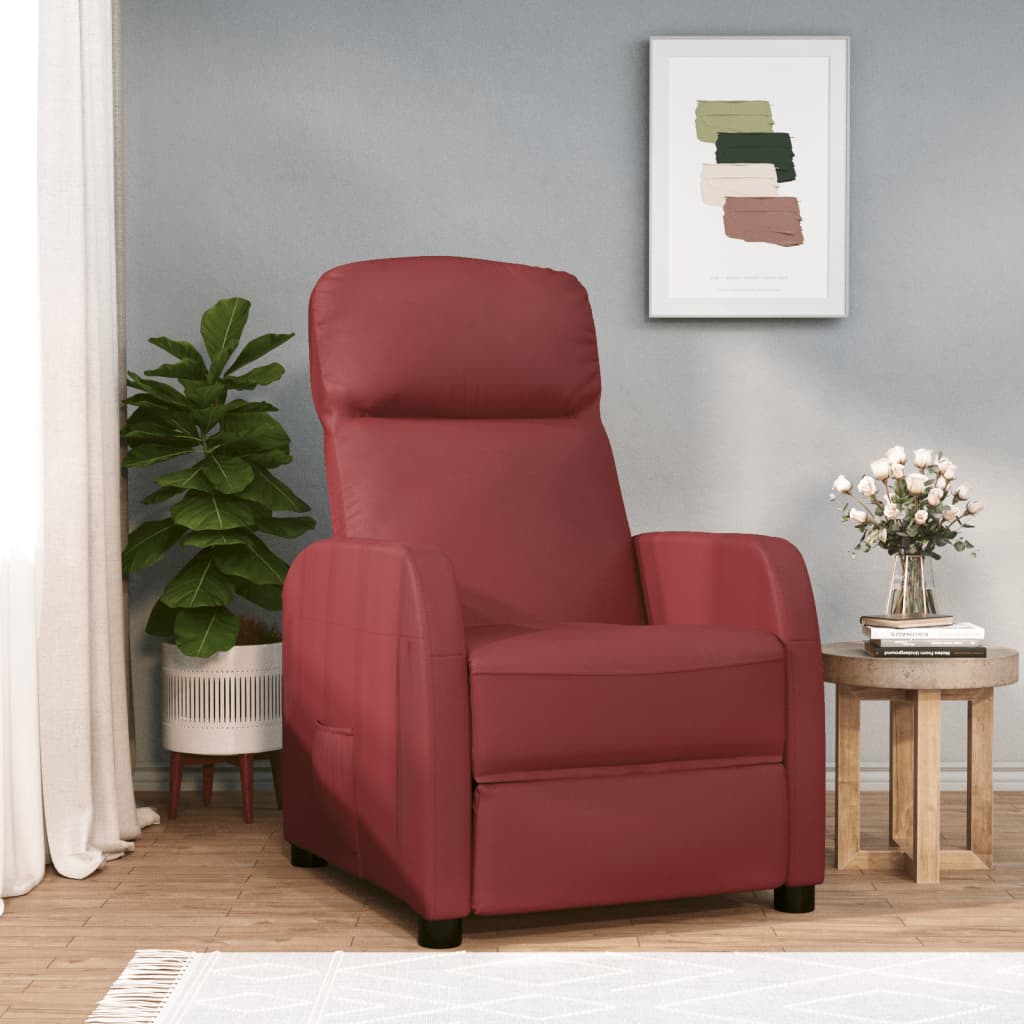 Relaxsessel Weinrot Kunstleder