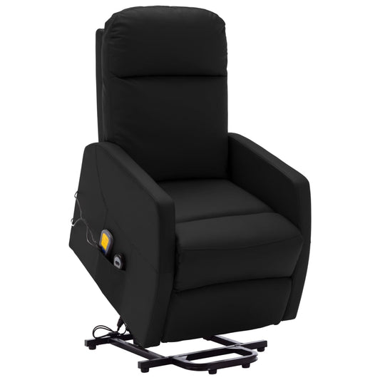 Massagesessel mit Aufstehhilfe Schwarz Kunstleder