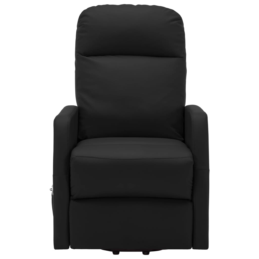 Massagesessel mit Aufstehhilfe Schwarz Kunstleder