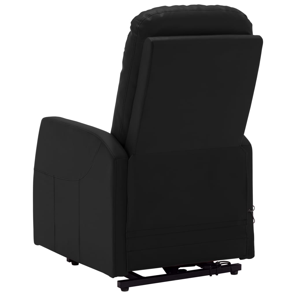 Massagesessel mit Aufstehhilfe Schwarz Kunstleder